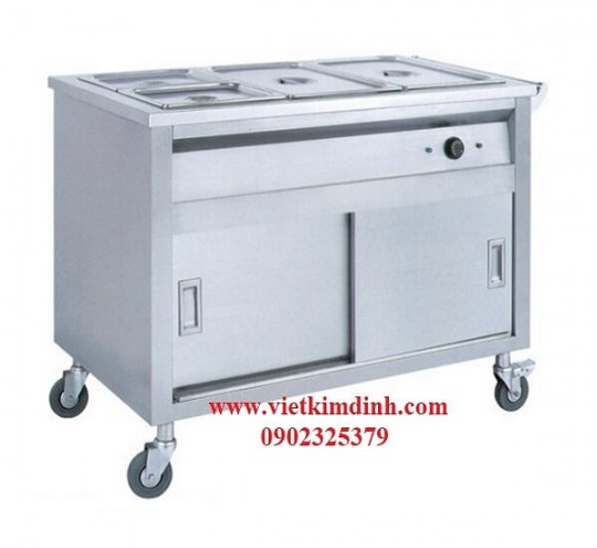 Quày giữ nóng thức ăn di động 4 khay